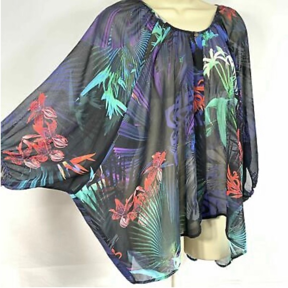BIBA Chiffon Oversized Top Blouse Size 8 UK - Picture 2 of 10